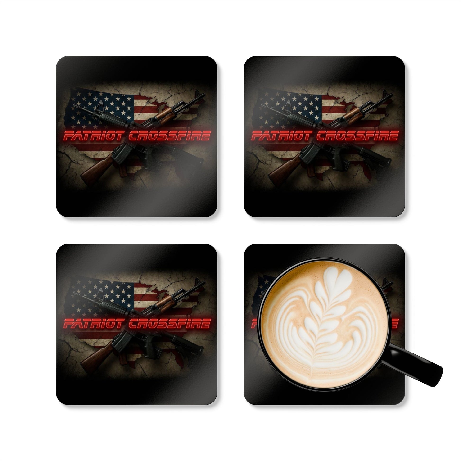 Patriot Crossfire Cork Coaster Set