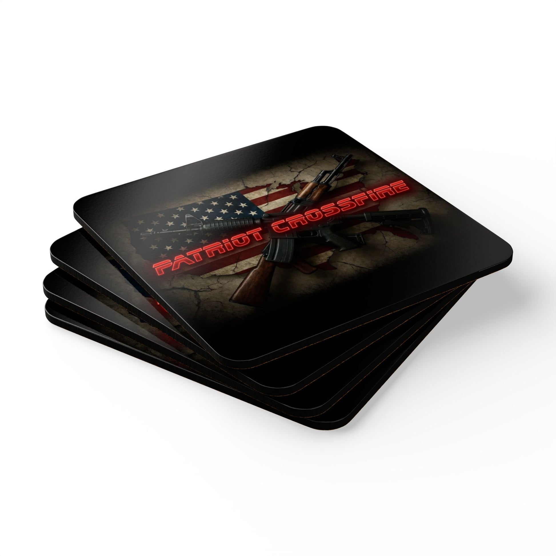 Patriot Crossfire Cork Coaster Set