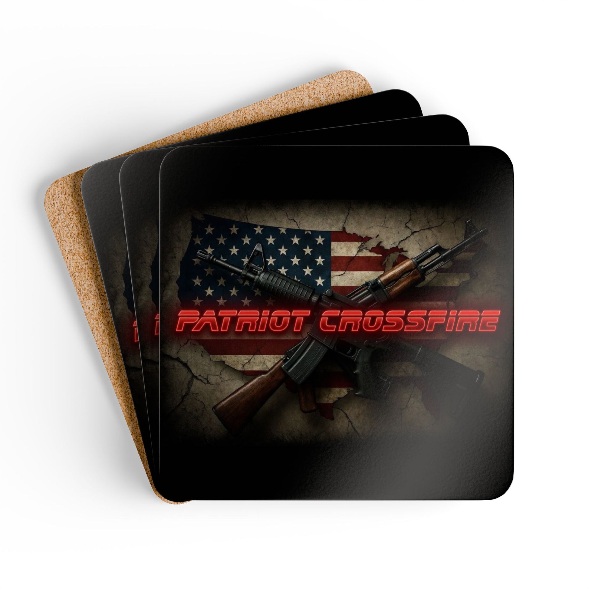Patriot Crossfire Cork Coaster Set