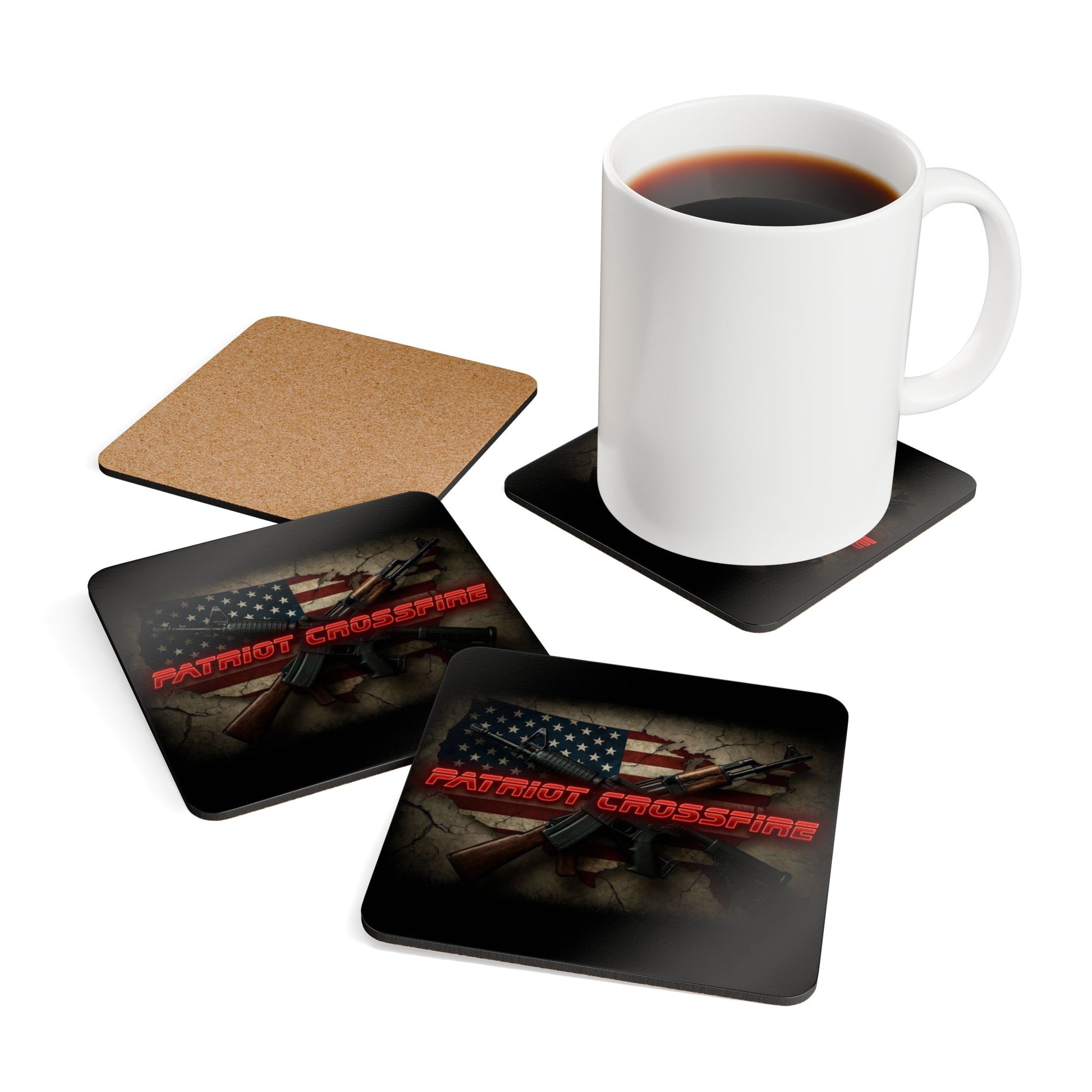 Patriot Crossfire Cork Coaster Set